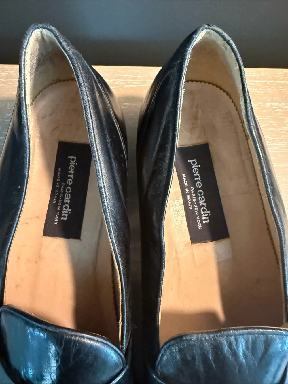 Men’s Pierre Cardin Black Leather Loafer Size 10M
